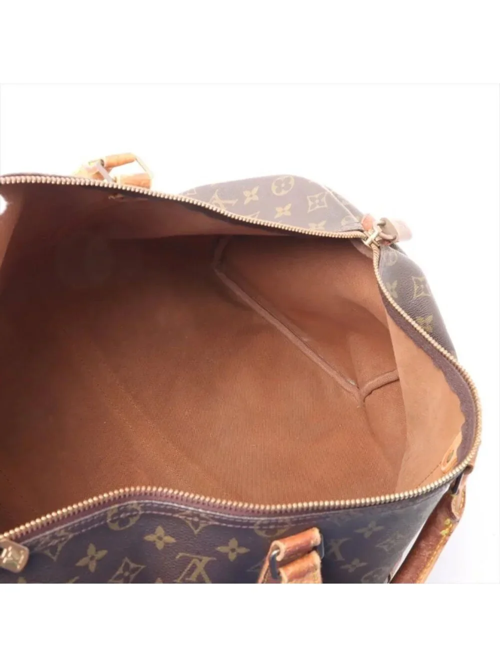 Louis Vuitton Monogram Keepall 50 Leather Boston Bag Tote Carry
